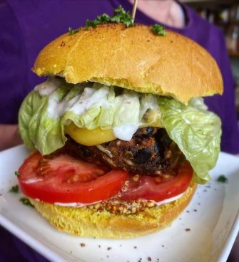 Burger At Eat Your Greens In Bristol