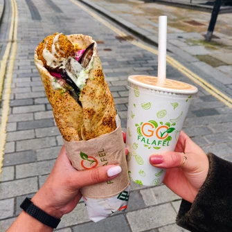 Vegan franky At Go Falafel In Manchester