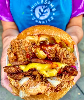 Burger At Wholesome Junkies In Manchester