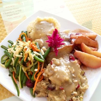 Vegan ThankLiving plate At Loving Hut In Phoenix