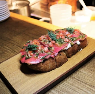 Chioggia Beet Toast At Fancy Radish In Washington