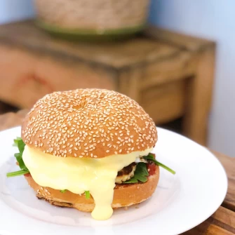 Vegan Cheese Burger At Greenhouse Cafe In Caloundra