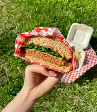 Burger At All Savory Vegan In Los Angeles
