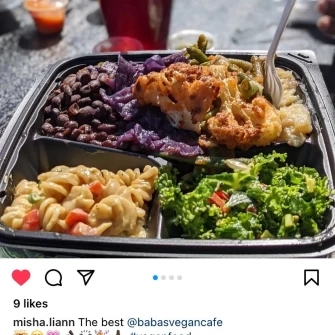 Welcome Plate At Baba's Vegan Cafe In Los Angeles