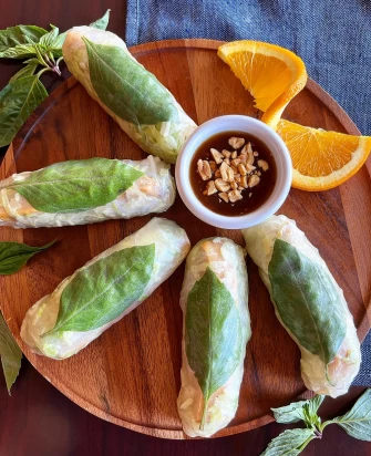 Spring Rolls At Green Leaves In Los Angeles