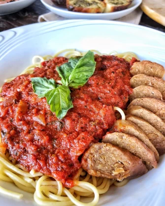 Tomato Basil Spaghetti Pasta Bread At Julie Goes Green In Los Angeles