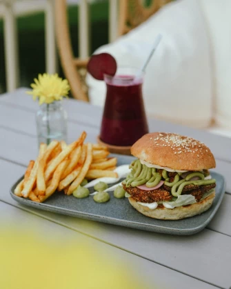 finger chips and burgers At Planet Terra In Dubai