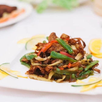 Shredded Gluten with Pickled Vegetable At Bodhi Kosher Vegetarian Restaurant