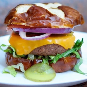 classic burger At Plant Junkie - Park Ave In New York City