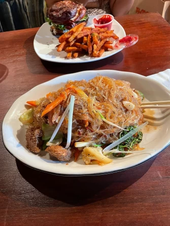AOP Woonsen Noodles At Purple Thai In New York City