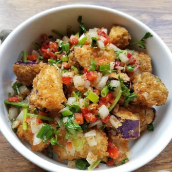Salt & Pepper Eggplant At Spicy Moon - 3rd St In New York City