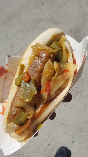 Sausage and peppers At Vegan City - Citi Field In New York City