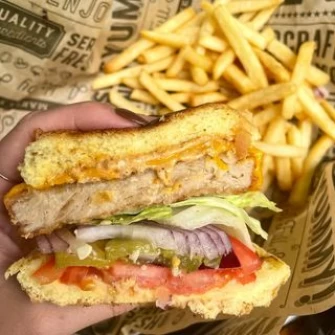 Burger At Vegan Grill In New York City