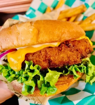 Burger At Vegan Grill In New York City