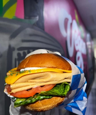 Burger At Vegan On The Fly In New York City