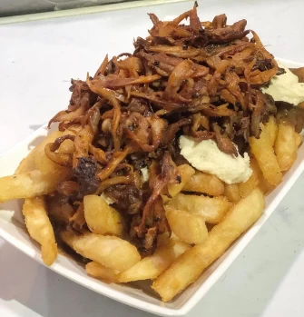 french fries At Monk's Meats at Starr Bar