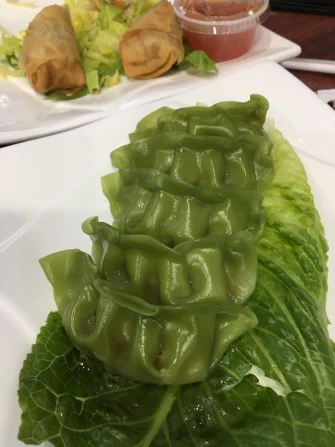 Veggie dumplings At Zen Vegetarian House In Brooklyn