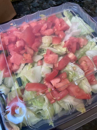 Vegan salad At Pink’s Vegan Diner In Bellmore