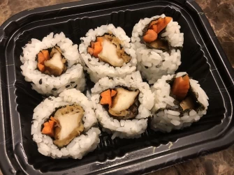 Mushroom sushi At Amitabha Vegan In Fresh Meadows