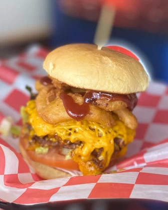 Burger At Thank Goodness It's Vegan