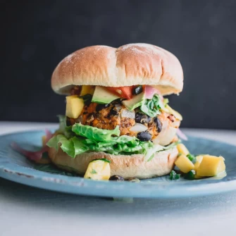 Burger At The Pureganic Cafe In Rye