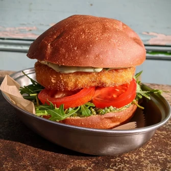 Vegan Burger At The Lazy Leek In Cardiff