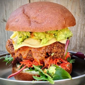 Vegan Burger At The Lazy Leek In Cardiff