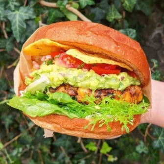 Vegan Burger At The Lazy Leek In Cardiff