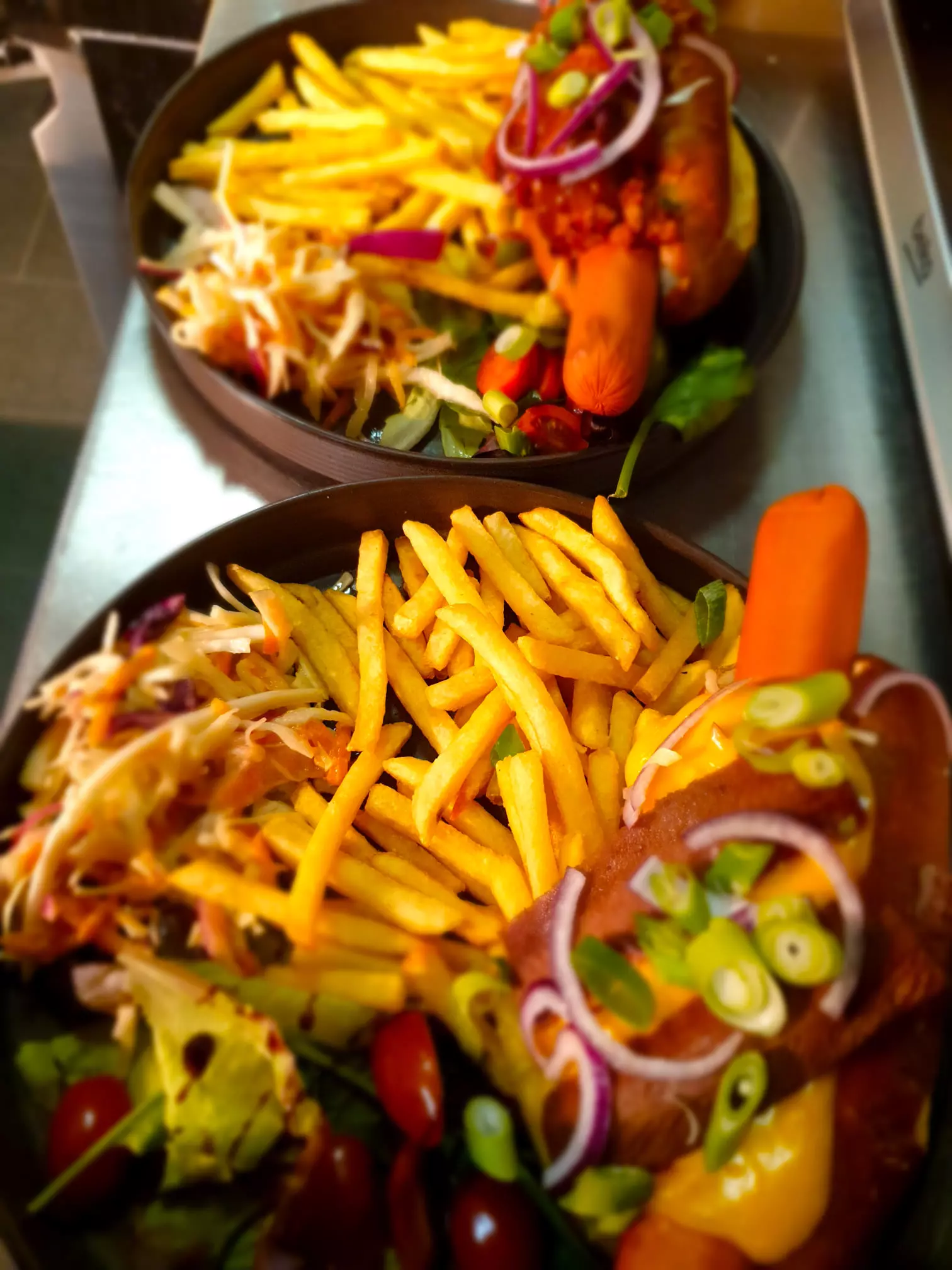 French Fries & Side Salad At Super Natural Cafe In Newcastle Upon Tyne